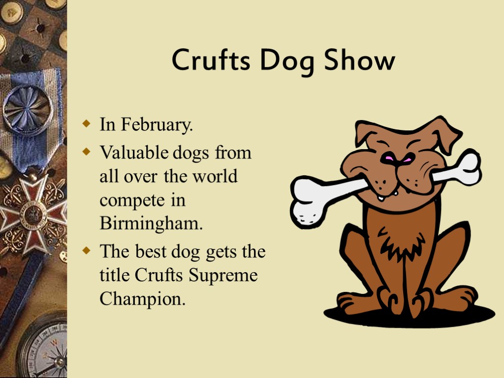Crufts Dog Show In February. Valuable dogs from all over the world compete in